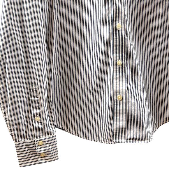 Hollister Men’s Pinstripe Heavy Cotton Button-Down Shirt Classic Coastal Prep M - Picture 4 of 9